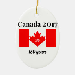 Canada 150 in 2017 Heart Flag Keramisch Ornament