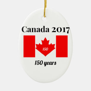 Canada 150 in 2017 Heart Flag Keramisch Ornament