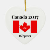 Canada 150 in 2017 Heart Flag Keramisch Ornament (Voorkant)