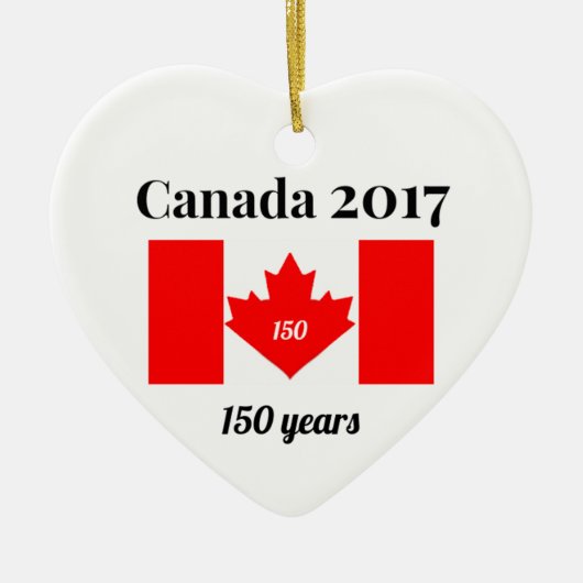 Canada 150 in 2017 Heart Flag Keramisch Ornament (Voorkant)