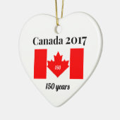 Canada 150 in 2017 Heart Flag Keramisch Ornament (Links)