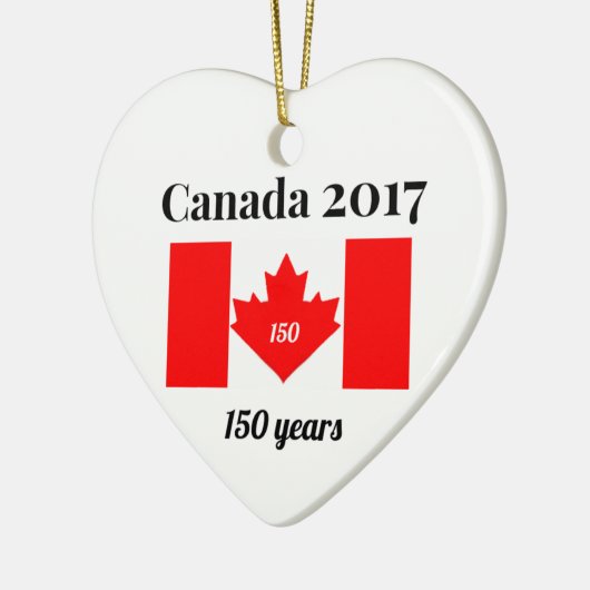 Canada 150 in 2017 Heart Flag Keramisch Ornament (Links)