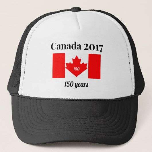 Canada 150 in 2017 Heart Flag Trucker Pet (Voorkant)