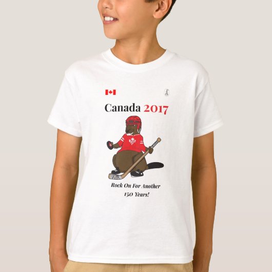 Canada 150 in 2017 Hockey Rock on T-shirt (Voorkant)
