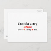 Canada 150 in 2017 Proud and Free Briefkaart (Voorkant / Achterkant)