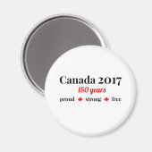 Canada 150 in 2017 Trots en Gratis Magneet (Voorkant / Achterkant)