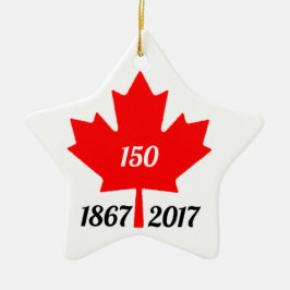 Canada 150 in de esdoornblad van 2017 keramisch ornament