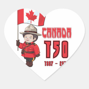 Canada 150 jaar Jubileum Hart Sticker