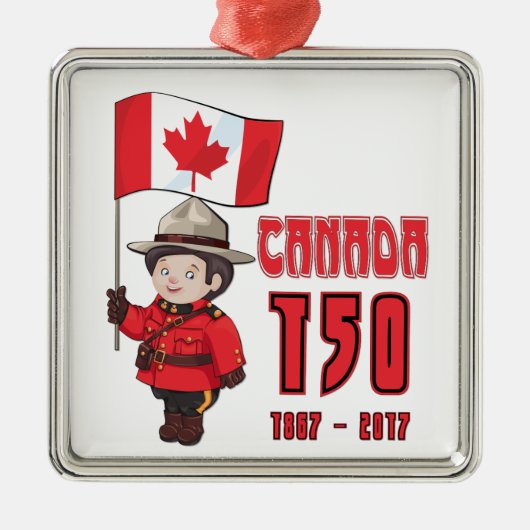 Canada 150 jaar Jubileum Metalen Ornament (Voorkant)