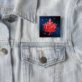 Canada 150-jarige feestdag vierkante button 5,1 cm (In situ)