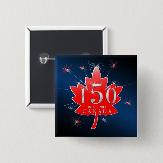 Canada 150-jarige feestdag vierkante button 5,1 cm (Voorkant /achterkant)