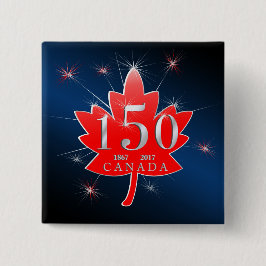 Canada 150-jarige feestdag vierkante button 5,1 cm