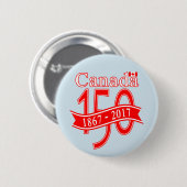 CANADA 150 RIBBON-BUTTON RONDE BUTTON 5,7 CM (Voorkant /achterkant)