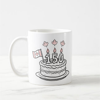 Canada 150 verjaardagstaart tekening koffiemok