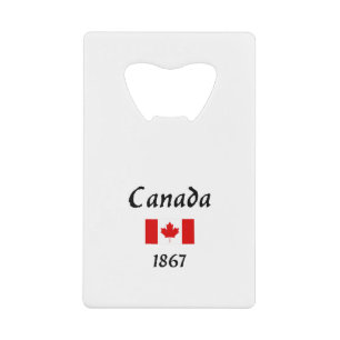 Canada 1867 Old Balthazar Font Flag Light-Color Creditkaart Flessenopener
