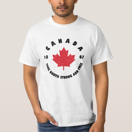 Canada 1867 Ware Noord Sterk en vrij T-shirt (Voorkant)