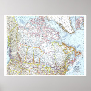 "Canada: 1961 Klassieke KAART ... Poster
