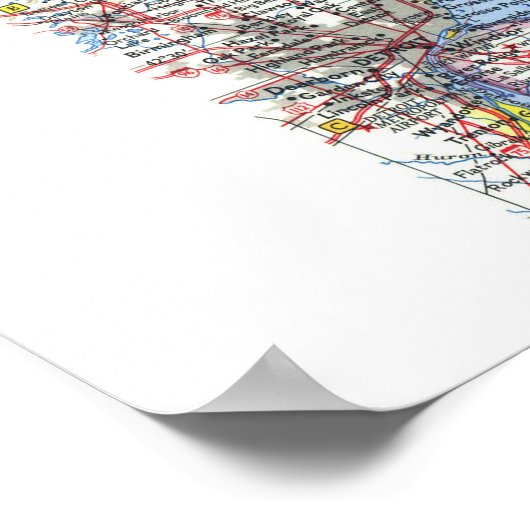 " Canada: 1963 Central Canada - gedetailleerd MAP  Poster (Hoek)