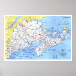 "Canada: 1975 Maine with the Maritime Provinces Poster