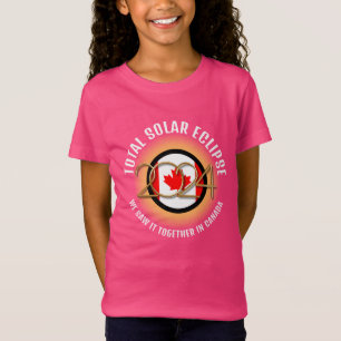 CANADA 2024 TOTAAL ZONSVERDUISTERING Kinder Roze T-shirt