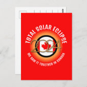 Canada 2024 TOTALE ZONSVERDUISTERING Briefkaart (Voorkant / Achterkant)