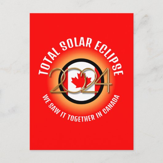 Canada 2024 TOTALE ZONSVERDUISTERING Briefkaart (Voorkant)