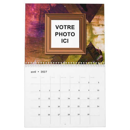 Canada 2025 Franse Taal Kalender Invoegen Foto (Apr 2027)