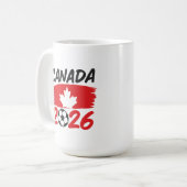 Canada 2026 Soccer Fan Design with Maple Leaf Koffiemok (Voorkant links)