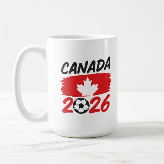 Canada 2026 Soccer Fan Design with Maple Leaf Koffiemok (Links)