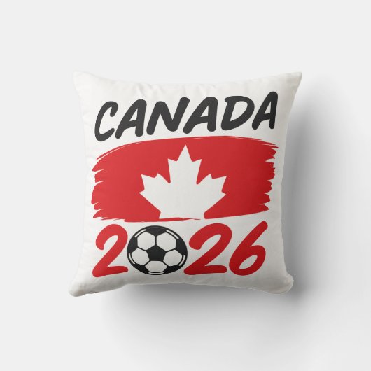 Canada 2026 Soccer Fan Design with Maple Leaf Kussen (Achterkant)