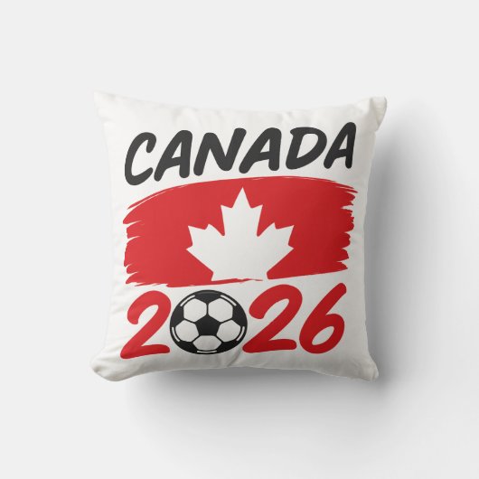 Canada 2026 Soccer Fan Design with Maple Leaf Kussen (Voorkant)