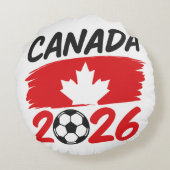 Canada 2026 Soccer Fan Design with Maple Leaf Rond Kussen (Achterkant)
