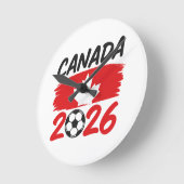 Canada 2026 Soccer Fan Design with Maple Leaf Ronde Klok (Hoek)