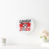 Canada 2026 Soccer Fan Design with Maple Leaf Ronde Klok (Huis)