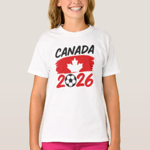 Canada 2026 Voetbalfan Design met Esdoornblad T-shirt