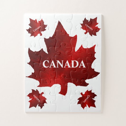 CANADA 30 stuks rood esdoornblad Legpuzzel (Verticaal)