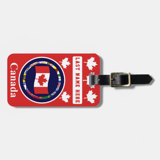 Canada 3 Bagagelabel (voeg je adres op achterzijde (Voorkant horizontaal)