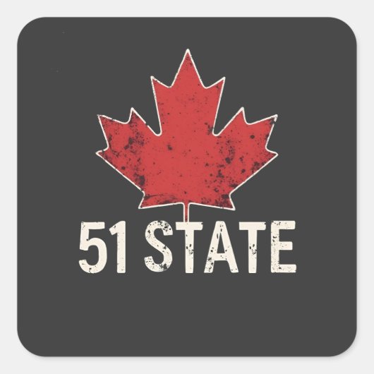 Canada 51e Staat Trump Amerikaanse en Canadese Vla Vierkante Sticker (Voorkant)