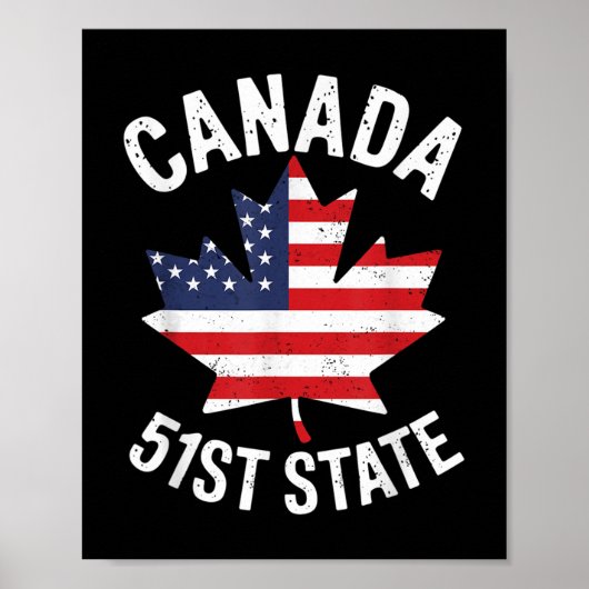 Canada 51e staat Vlag van de Verenigde Staten Cana Poster (Voorkant)