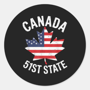 Canada 51e staat Vlag van de Verenigde Staten Cana Ronde Sticker