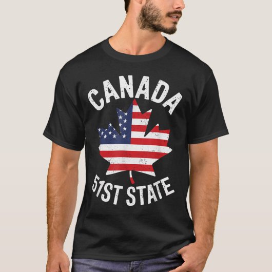 Canada 51e staat Vlag van de Verenigde Staten Cana T-shirt (Voorkant)