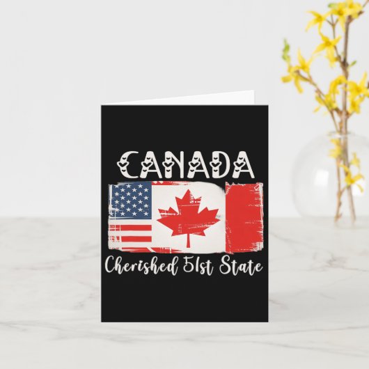 Canada 51e State Funny Trump President Kaart (Gele Bloem)