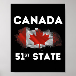 Canada 51st State Funny Trump Canada Meme Shirt Poster