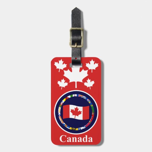 Canada 6 Bagagelabel (voeg je adres op achterzijde (Voorkant verticaal)