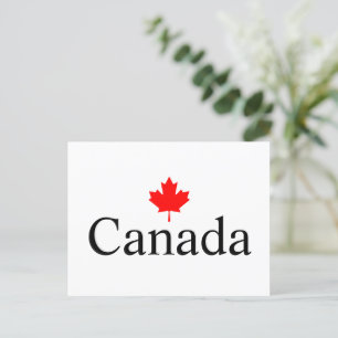 Canada aangepaste tekst met rode esdoorn blad briefkaart