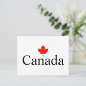 Canada aangepaste tekst met rode esdoorn blad briefkaart (Staand voorkant)