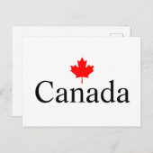 Canada aangepaste tekst met rode esdoorn blad briefkaart (Voorkant / Achterkant)