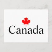Canada aangepaste tekst met rode esdoorn blad briefkaart (Voorkant)