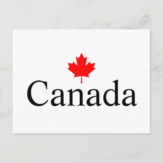 Canada aangepaste tekst met rode esdoorn blad briefkaart (Voorkant)