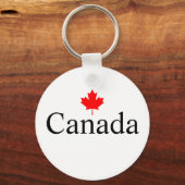 Canada aangepaste tekst met rode esdoornblad minim sleutelhanger (Voorkant)
